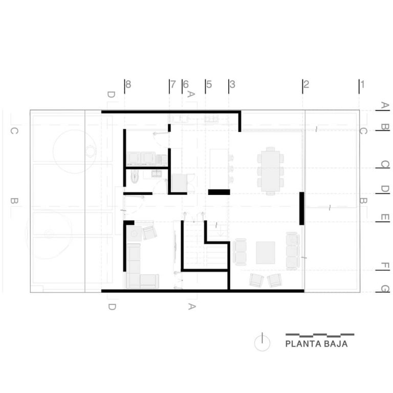 Casa San Martín en Querétaro por Toru Arquitectos - Plano Arquitectonico