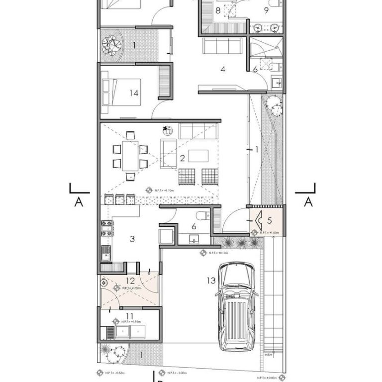 Casa St. Ángelo en Aguascalientes por TDI Arquitectura - Plano Arquitectonico - El Arqui MX