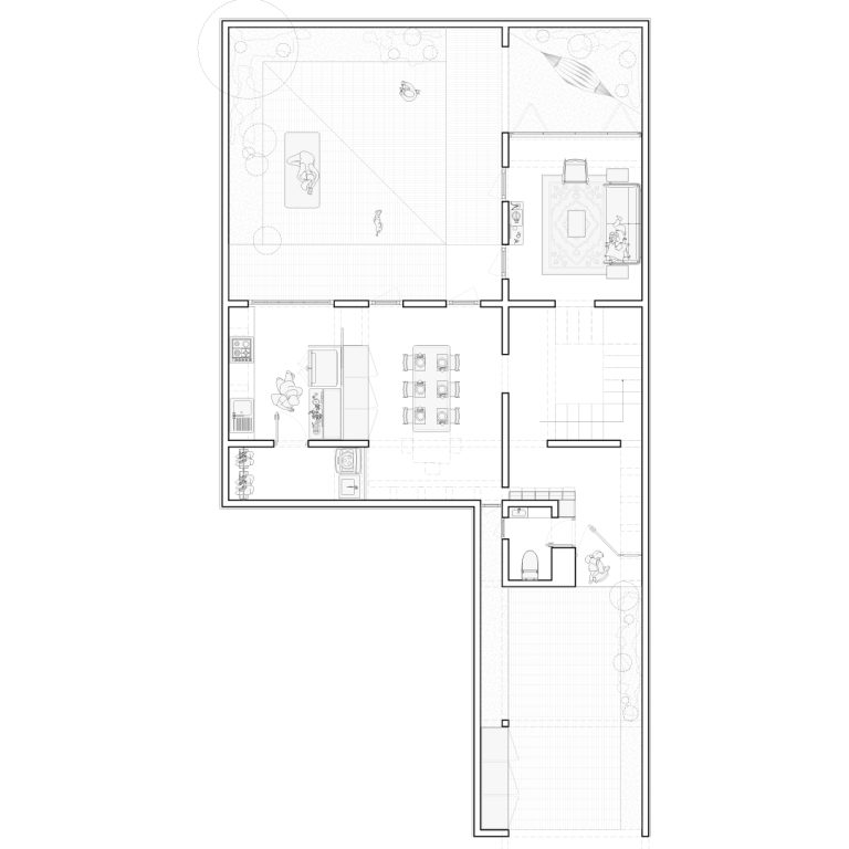 Planimetría. Planos Arquitectónicos Casa Tierra Colorada en Estado de México por RUDO atelier