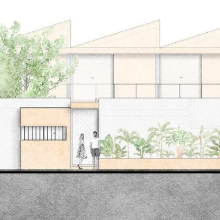 Planos de Casa Tres Aguas en Ecuador: Plantas, fachadas y Cortes