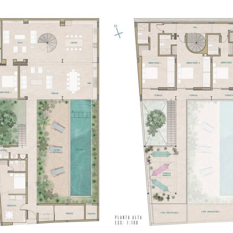 Planos de Casa Tres Aguas en Ecuador: Plantas, fachadas y Cortes