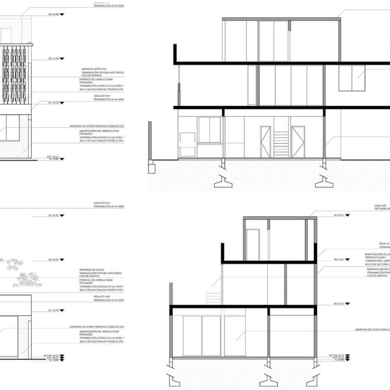 Casa Triplex Yvapovõ en Paraguay por Biocons Arquitectos - Plano Arquitectónico - El Arqui MX