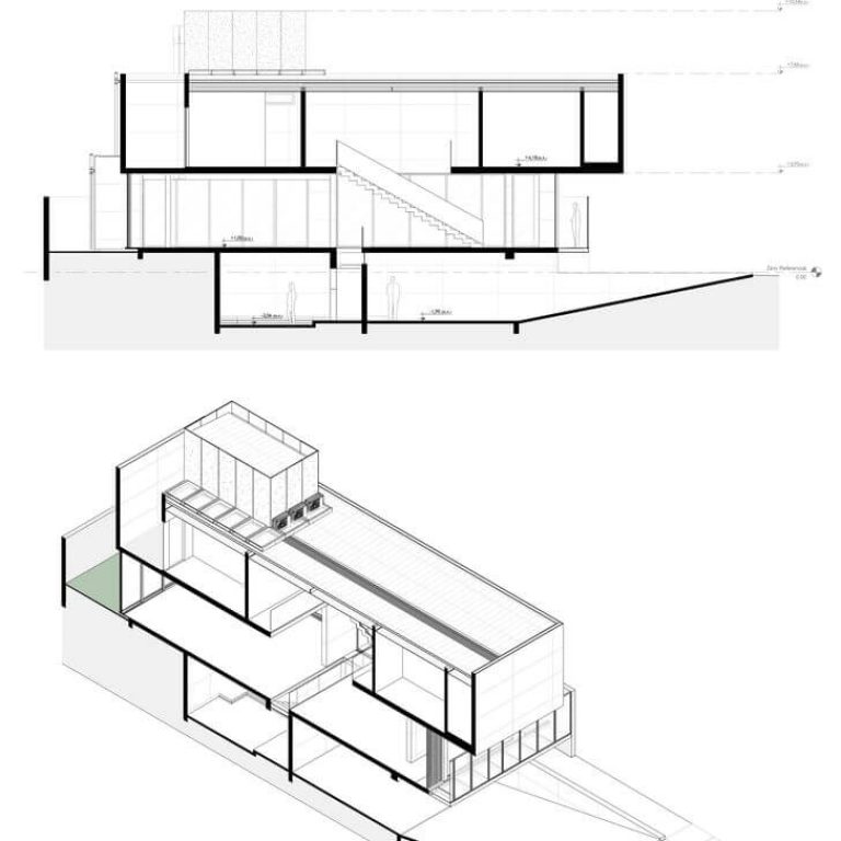 Casa U en Brasil por Caio Persighini Arquitetura - Plano Arquitectonico - El Arqui MX