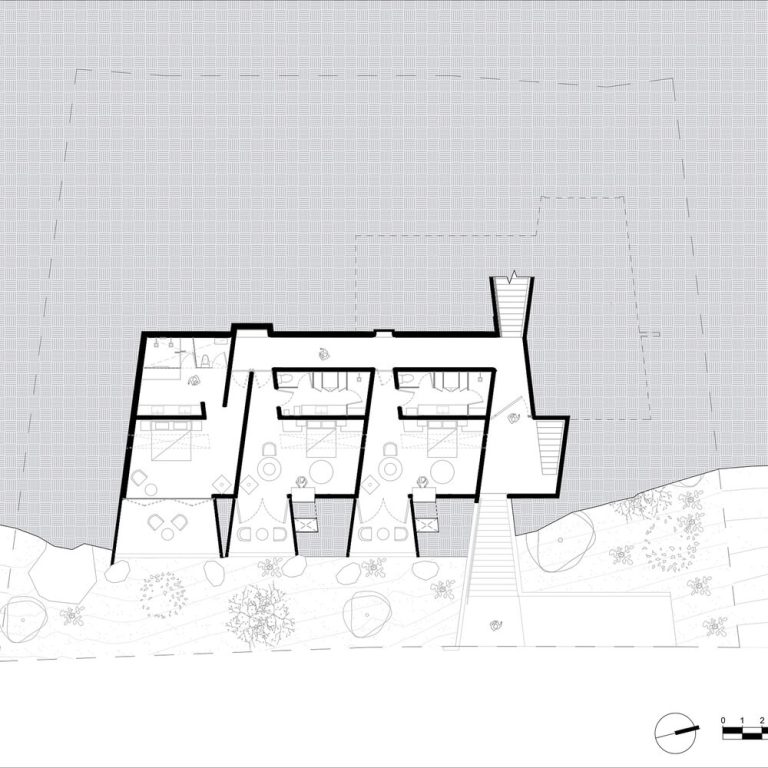 Planos Arquitectónicos. Planimetria de Casa Uno en Ensenada: Plantas, Fachadas y Cortes. Arquitectura Escalonada en Baja California