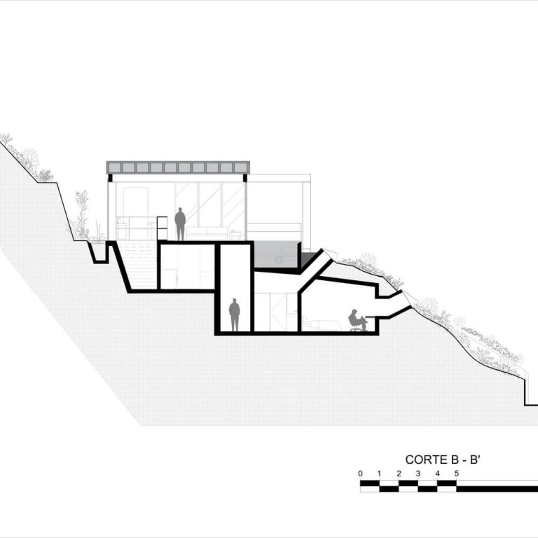 Planos Arquitectónicos. Planimetria de Casa Uno en Ensenada: Plantas, Fachadas y Cortes. Arquitectura Escalonada en Baja California
