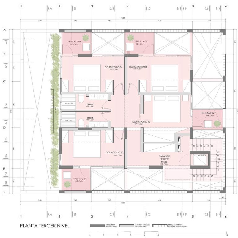 Planta arquitectónica, Planta tercer nivel