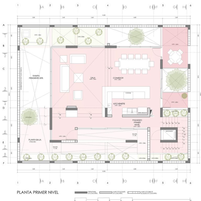 Planta arquitectónica, Planta primer nivel