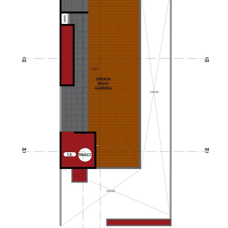 Planta Azotea. Casa V8 por Racma Arquitectura en Estado de México