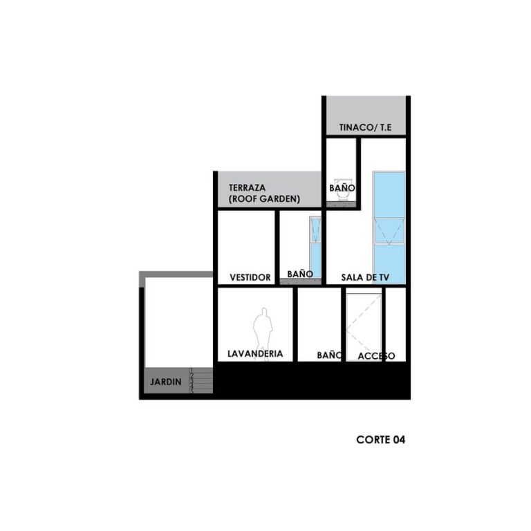 Sección, Corte. Casa V8 por Racma Arquitectura en Estado de México