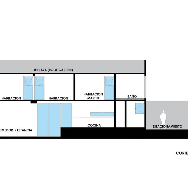Sección, Corte. Casa V8 por Racma Arquitectura en Estado de México