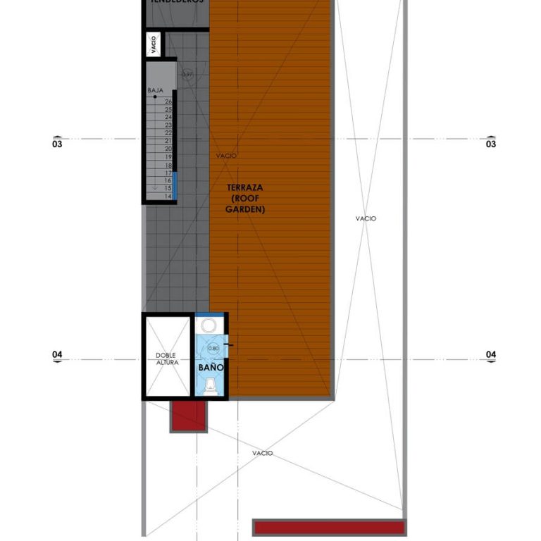 Planta Terraza. Casa V8 por Racma Arquitectura en Estado de México