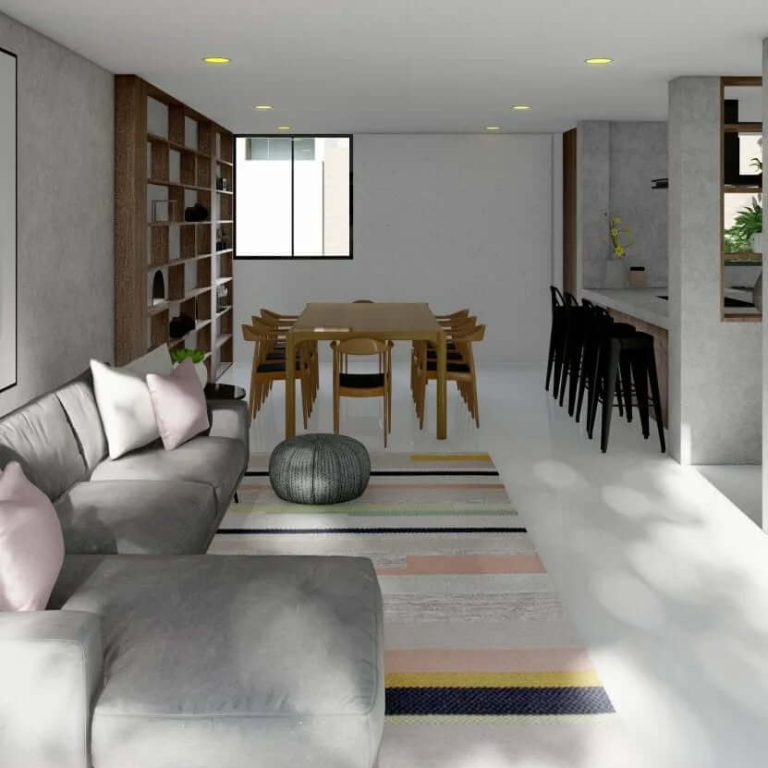 Render. Casa VAD por Nativo Projects. sala
