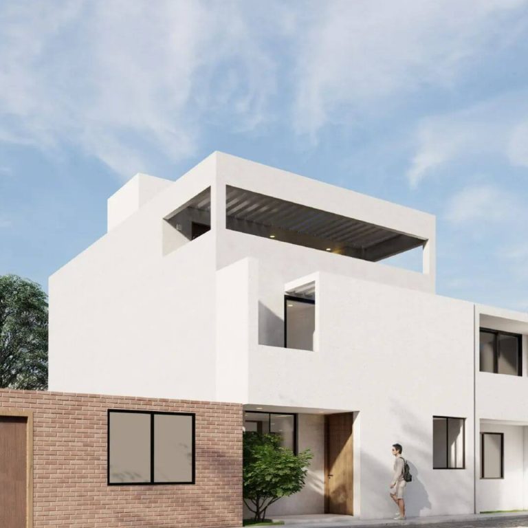 Render. Casa VAD por Nativo Projects. fachada de casa