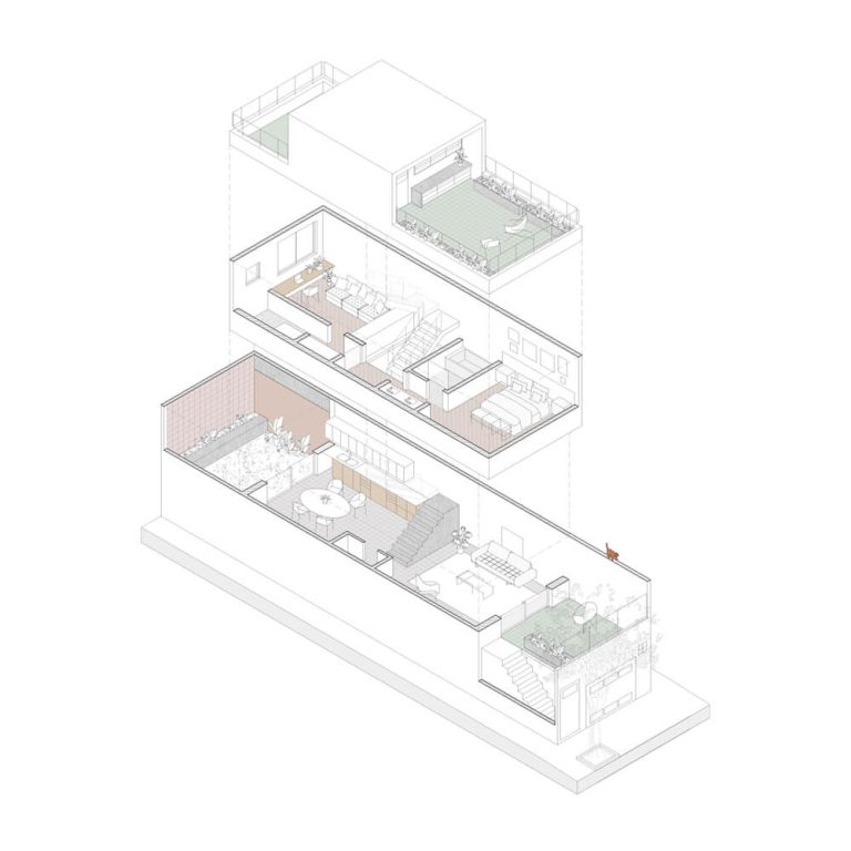 PPlanos Casa de Marcos y de Júlia por Goiva Arquitetura: Ampliación Vertical y Diseño de Rooftops en São Paulo