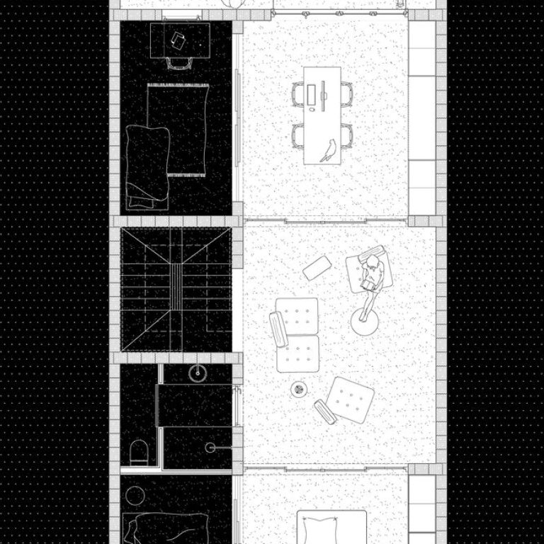 Casa en bateria en España por NORA studio- Plano Arquitectonico