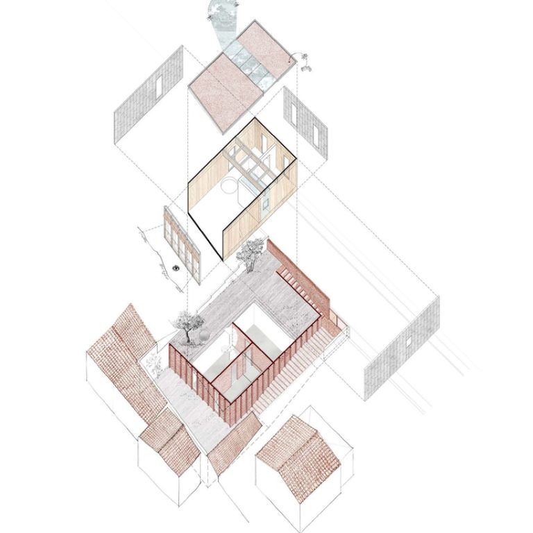Casa sobre un zócalo de ladrillo en España por Agora Arquitectura - Planos Arquitectónicos - El Arqui MX