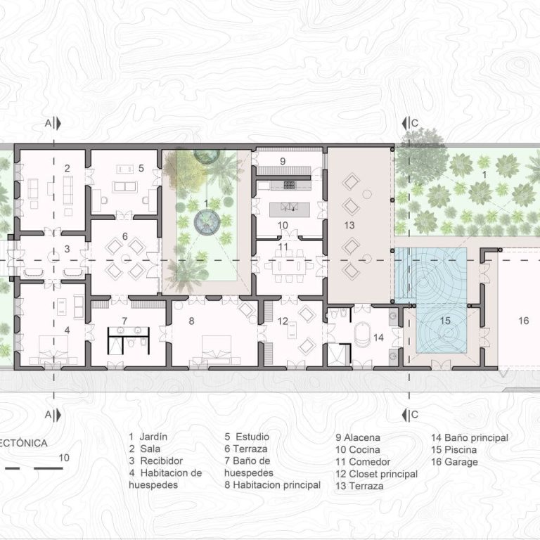Planos de Casona 59 en Yucatán: Plantas, Fachadas y Cortes
