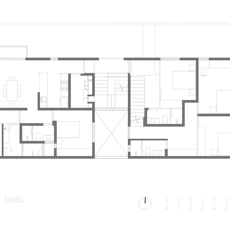 Planta arquitectónica segundo nivel de Departamentos Monte Everest en Aguascalientes por COA Arquitectura - Plano Arquitectonico - EL Arqui MX