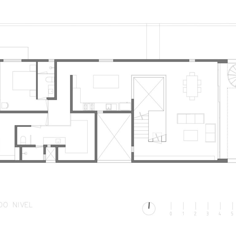Planta tercer nivel arquitectónica de Departamentos Monte Everest en Aguascalientes por COA Arquitectura - Plano Arquitectonico - EL Arqui MX