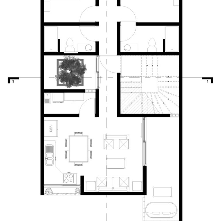 Departamentos del Barro, plano, planta, primer nivel
