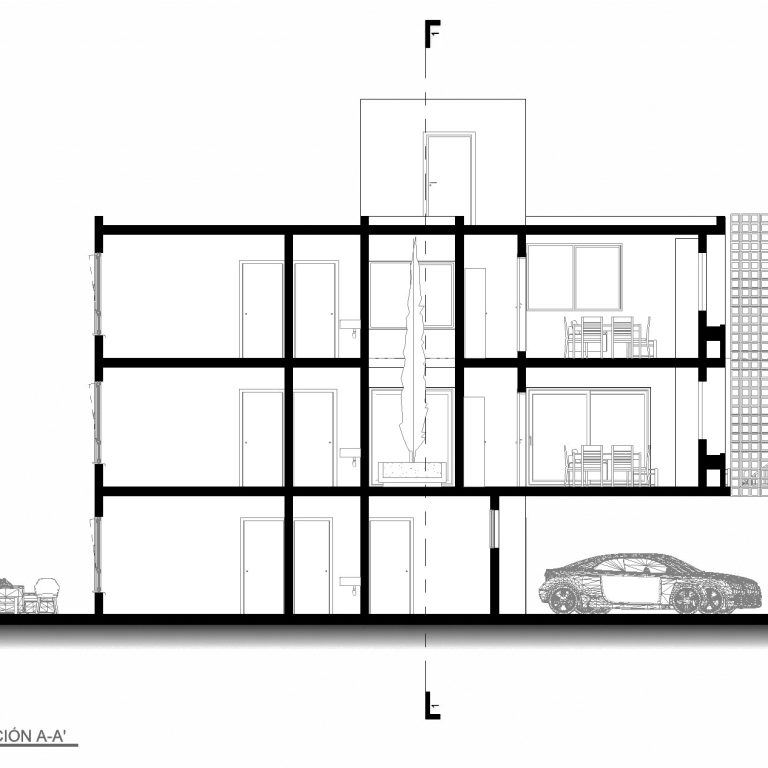 Departamentos del Barro, plano, sección, corte