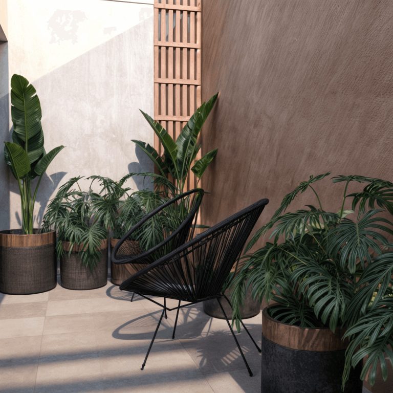 Departamentos del Barro, Render, pequeño patio jardin