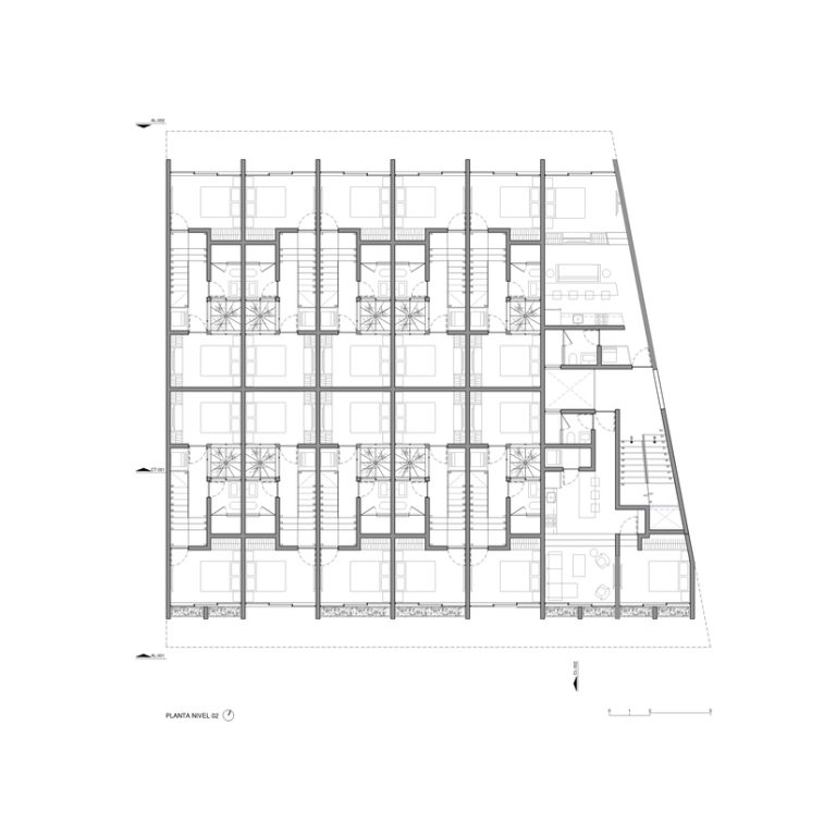 Planimetría. Planos de Edificio Salvia El Dorado en Sinaloa por Duales Taller: Plantas, Fachadas y cortes