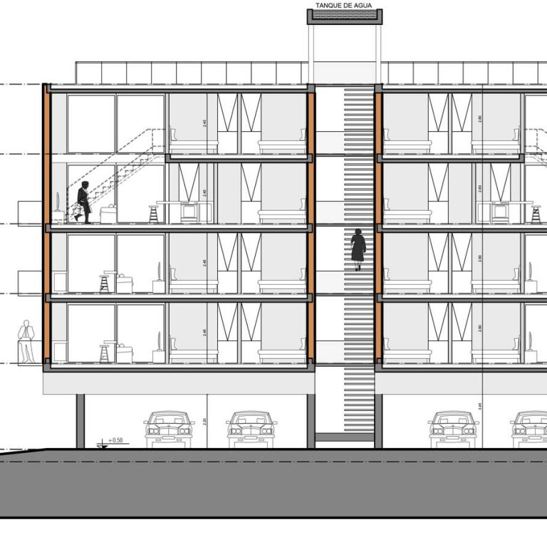 Edificio Valois en Paraguay por José Cubilla - Plano Arquitectonico