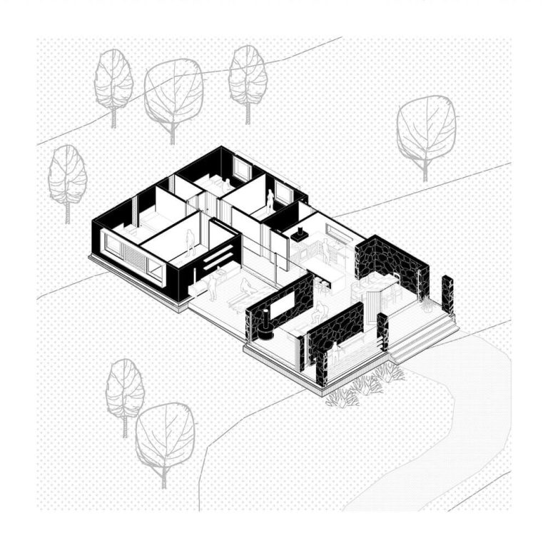 El Refugio en Ecuador por Pedro Moncayo Torres arquitectura - Plano Arquitectonico