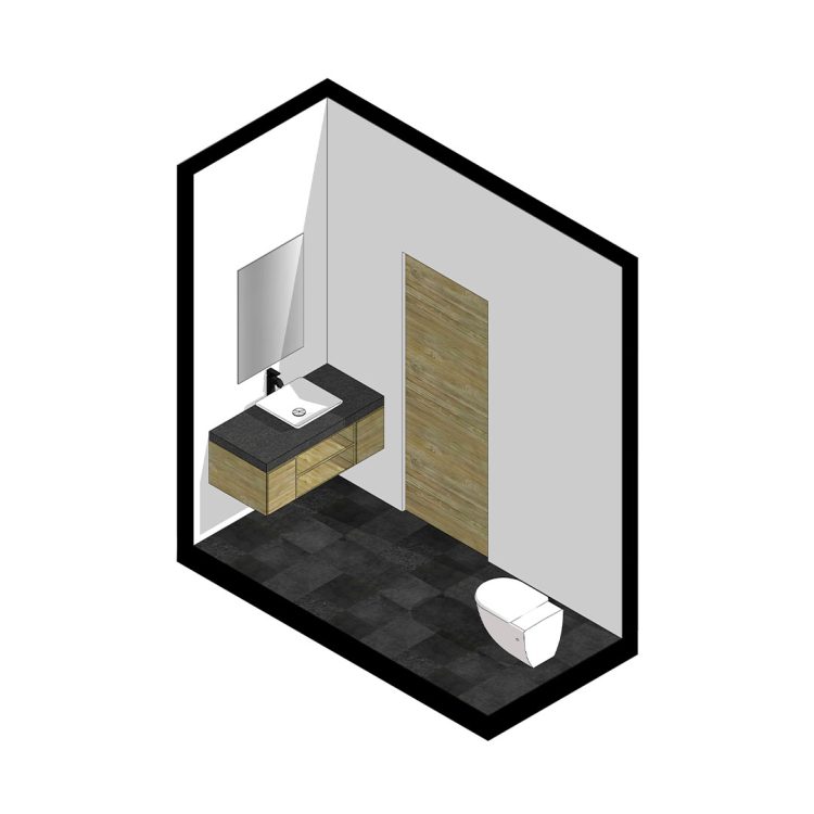 Isométrico - Diseño de medio baño