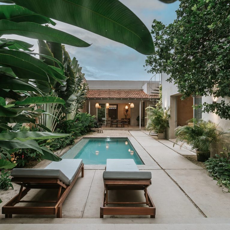 La casa horseshoe en Yucatán