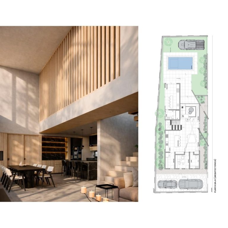 Planimetría, Planos Arquitectónicos Casa AA en Guerrero: Arquitectura Honesta y Refugio Privado por 747studio
