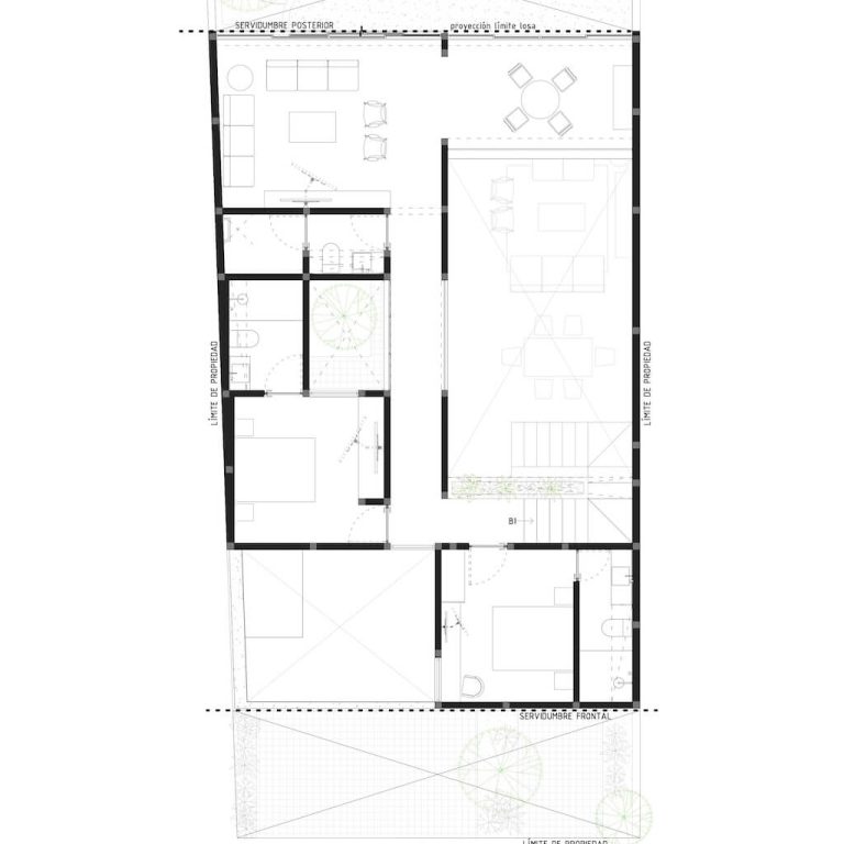Planimetría Casa Contreras en Zapopan: Plantas, fachadas y Cortes