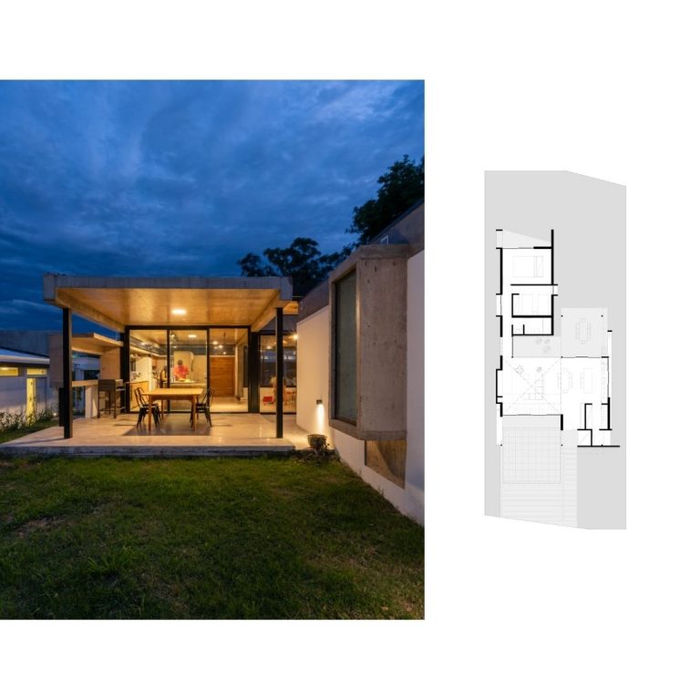 Planos Arquitectónico. Planos de Casa Pala: Vivienda Evolutiva en Argentina por GIRA. Plantas, Fachadas y Cortes