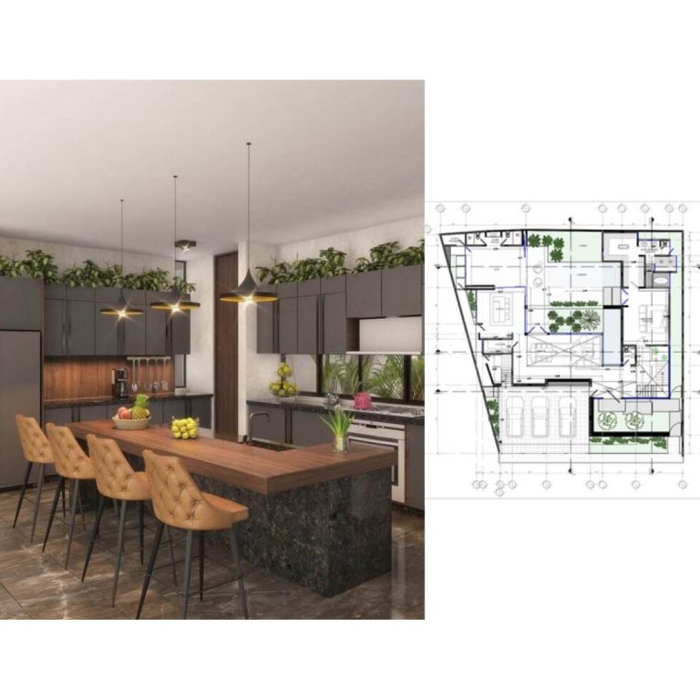 Planos Arquitectónicos, plantas, fachadas. cortes. CASA 28 en Campeche