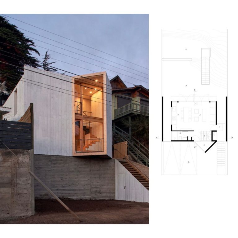 Planos de Casa Lagunita en Chile: Plantas, Fachadas y Cortes