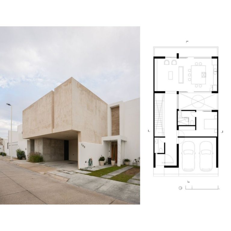 Planos de Casa Olivo: Vivienda Contemporánea de Concreto por trescuatro arquitectura
