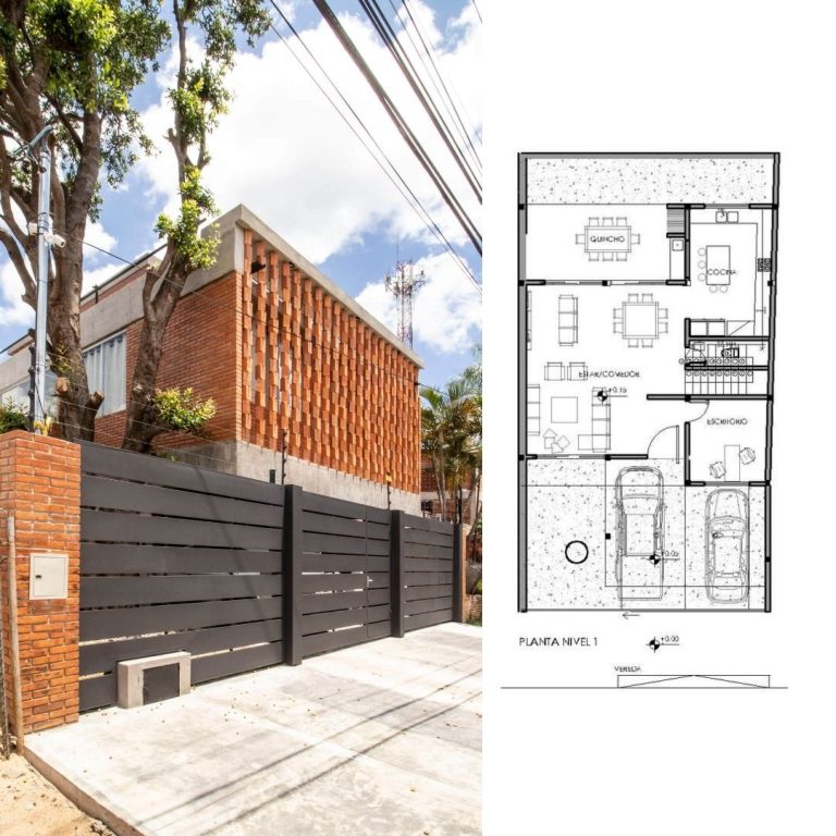 Planos de Casa Triplex Yvapovõ en Paraguay: Plantas, Fachadas y Cortes