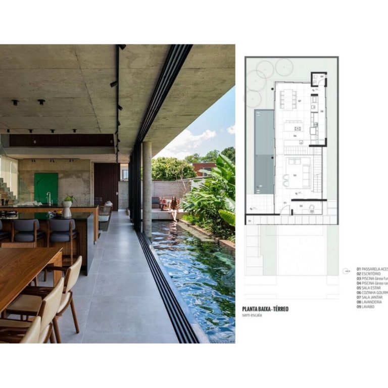 Planos Arquitectonicos, plantas, fachadas, cortes, secciones. Casa U en Brasil