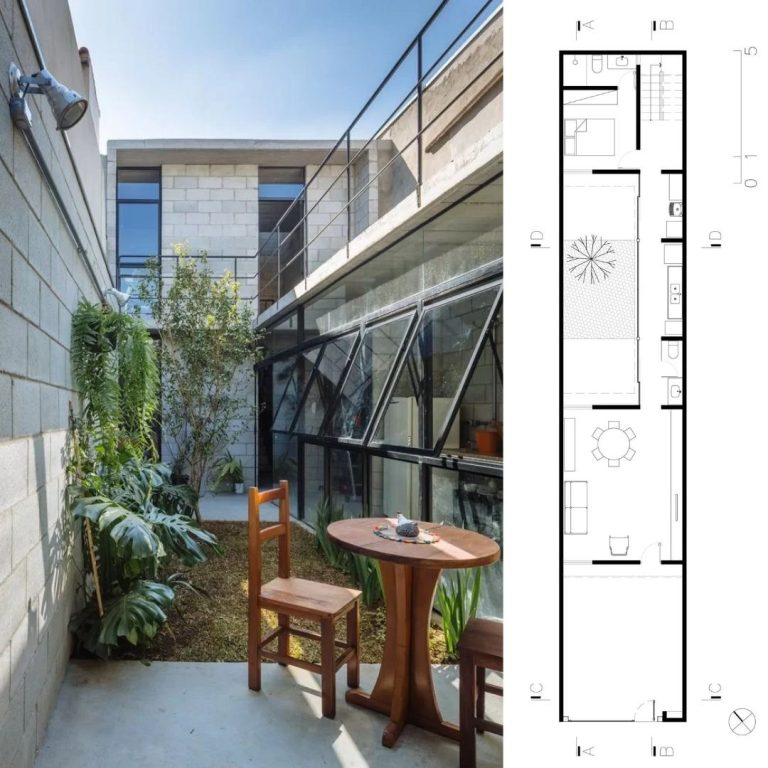Planos de Casa en Vila Matilde en Brasil: Plantas, Fachadas y Cortes