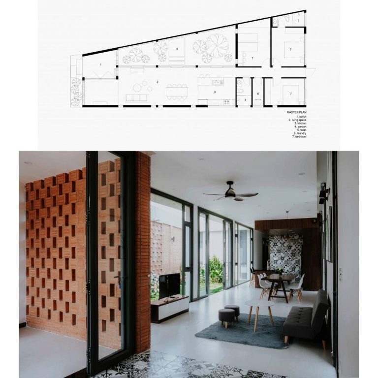 Planos de Casa pequeña 01 en Vietnam: Plantas, Fachadas y Cortes