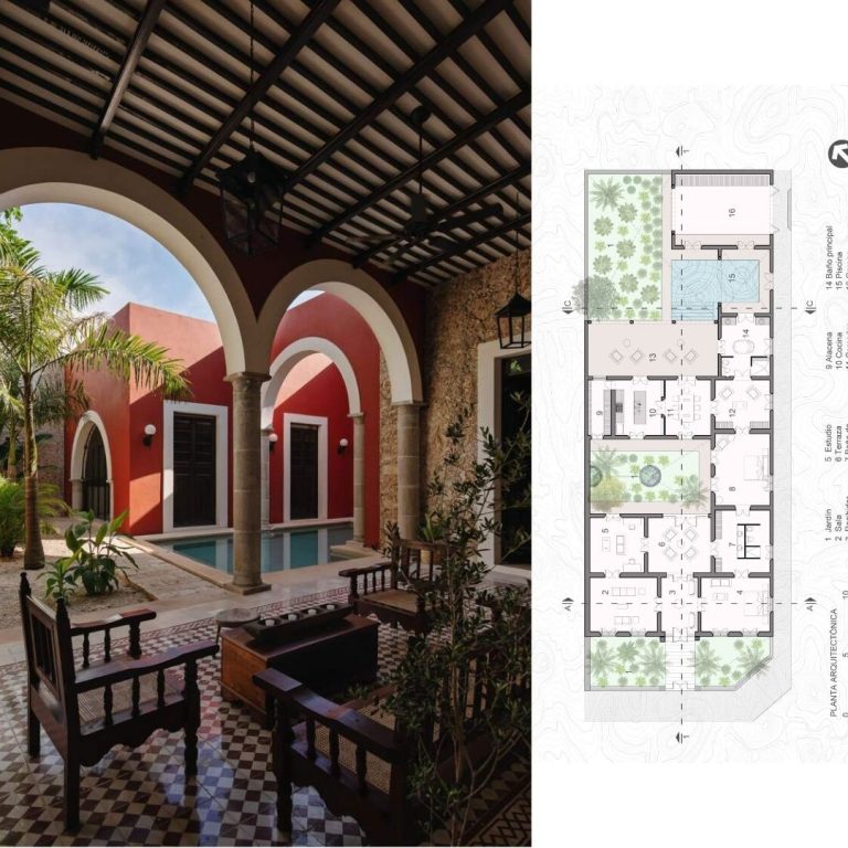 Planos de Casona 59 en Yucatán: Plantas, Fachadas y Cortes