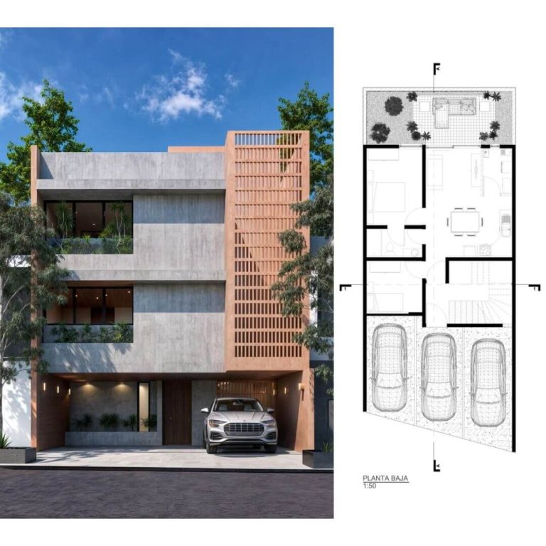 Departamentos del Barro, Planos Arquitectónicos, plantas, cortes, fachadas