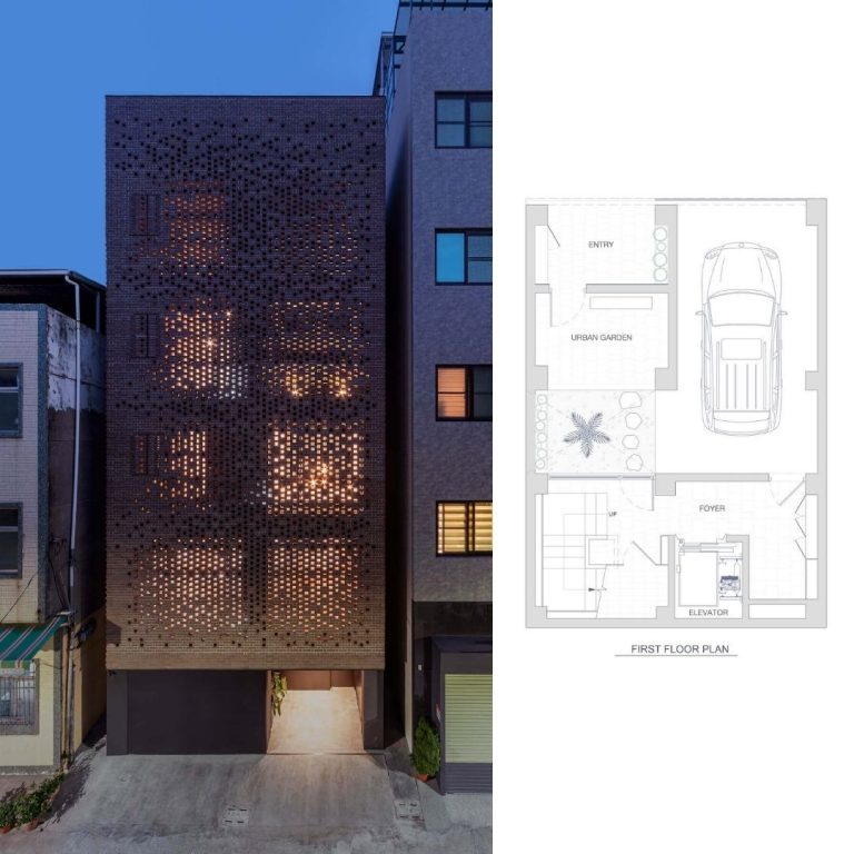 Planos Arquitectónicos. Planimetría. Planos de The Veil House en Taiwán: Plantas, Fachadas y cortes