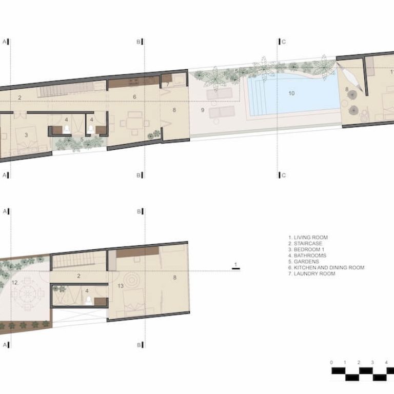 Planta arquitectónica de Casa Doble R en Yucatán