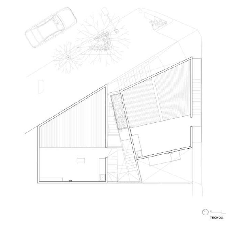 Planta de azotea del Edificio Porfirio por ViGa Arquitectos