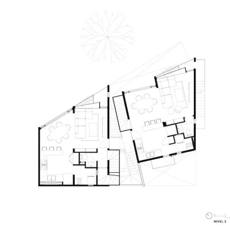 Planta arquitectónica del nivel 02 del Edificio Porfirio