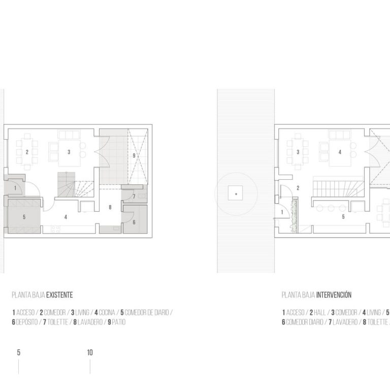 Intervención casa Matias en Argentina por Sitio Arquitectura - Plano Arquitectonico