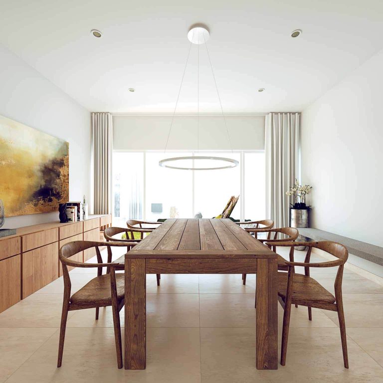 Render sala comedor, Residencia EF en Campeche