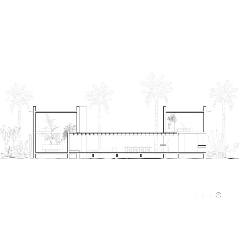 Sección arquitectónica de Casa Macahuite por Studio Font